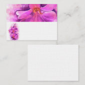 様式化された放射オーキッド名の座席表 プレイスカード (正面/裏面)