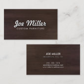 様式化された文字付きナチュラルブラウン材 名刺 (正面/裏面)