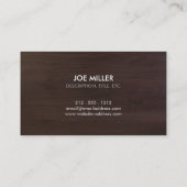 様式化された文字付きナチュラルブラウン材 名刺 (裏面)