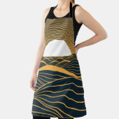 様式化された日月、暗い海のイラストレーション。 エプロン (インサイチュ)