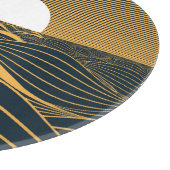 様式化された日月、暗い海のイラストレーション。 カッティングボード (角)