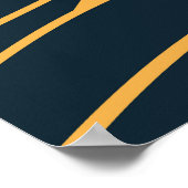 様式化された日月、暗い海のイラストレーション。 ポスター (角)