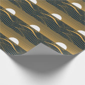 様式化された日月、暗い海のイラストレーション。 ラッピングペーパー (角)