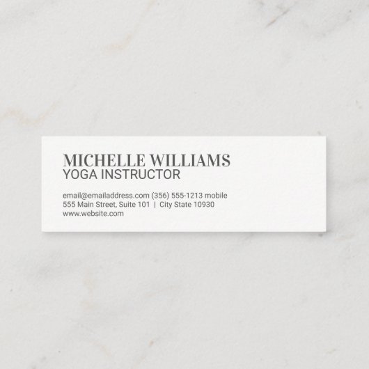 様式化された木のアイコン文字化けグレー スキニー名刺 (裏面)