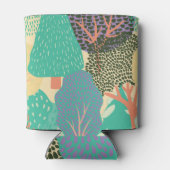 様式化された木:森の明るいパターン 缶クーラー (裏面)