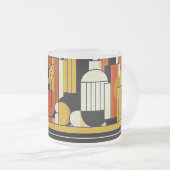 様式化された果実とボトル フロストグラスマグカップ (正面右)