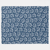 様式化された植物パターン020818 – 白#002750 フリースブランケット (正面(横))