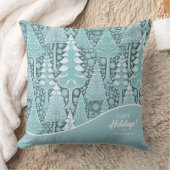 様式化された沿岸クリスマスツリーパターン#6 ID1009 クッション (ブランケット)