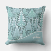 様式化された沿岸クリスマスツリーパターン#6 ID1009 クッション (正面)