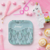 様式化された沿岸クリスマスツリーパターン#6 ID1009 ペーパープレート (パーティー)