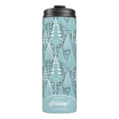 様式化された沿岸クリスマスツリーパターン#6b ID1009 タンブラー (正面)