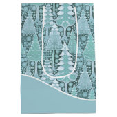 様式化された沿岸クリスマスツリーパターン#6b ID1009 ミディアムペーパーバッグ (裏面)