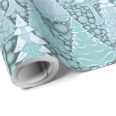 様式化された沿岸クリスマスツリーパターン#6b ID1009 ラッピングペーパー (ロールコーナー)