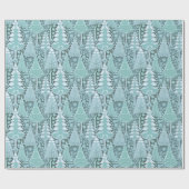 様式化された沿岸クリスマスツリーパターン#6b ID1009 ラッピングペーパー (フラット)