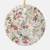 様式化された流れを用いる絹材料のための花柄 セラミックオーナメント (裏面)