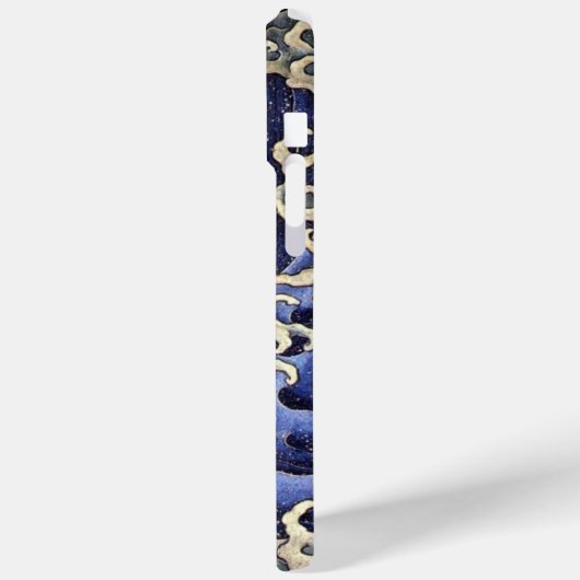 様式化された海ウェーブネイビーブルーとアイボリー Case-Mate iPhoneケース (裏面 / 左)