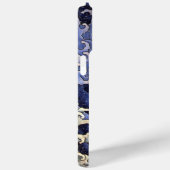 様式化された海ウェーブネイビーブルーとアイボリー Case-Mate iPhoneケース (裏面 / 右)