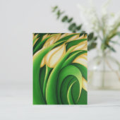 様式化された照明用イエローチューリップ ポストカード (スタンド正面)