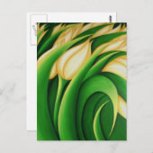 様式化された照明用イエローチューリップ ポストカード (正面/裏面)