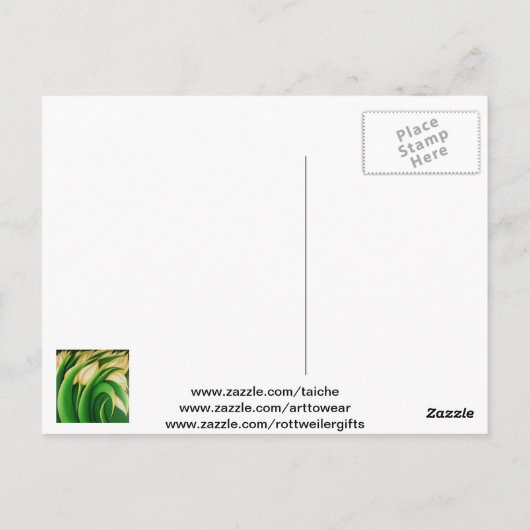 様式化された照明用イエローチューリップ ポストカード (裏面)