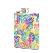 様式化された熱帯のヤシの葉のパタカラフルーン フラスク (左)