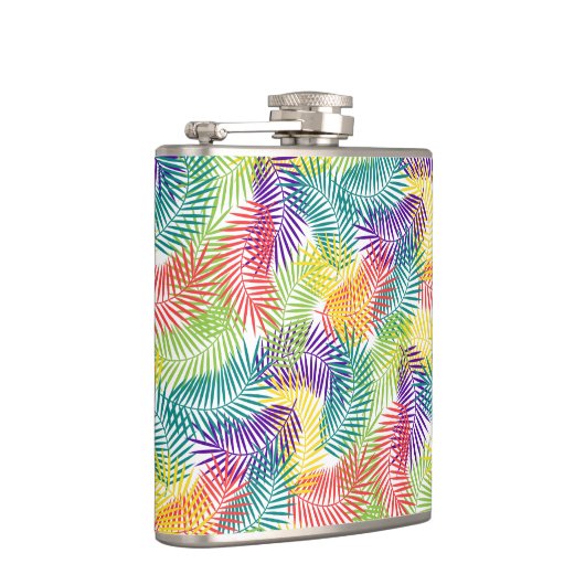 様式化された熱帯のヤシの葉のパタカラフルーン フラスク (右)