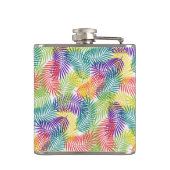 様式化された熱帯のヤシの葉のパタカラフルーン フラスク (裏面)