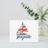 様式化された熱帯帆船 ポストカード (スタンド正面)