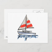 様式化された熱帯帆船 ポストカード (正面/裏面)