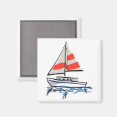 様式化された熱帯帆船 マグネット (正面/裏面)