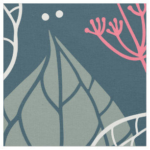 様式化された熱帯葉のパターン ファブリック