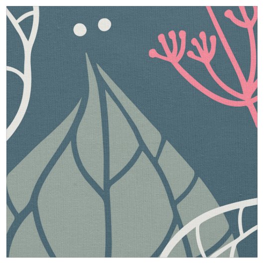 様式化された熱帯葉のパターン ファブリック (クローズアップ)