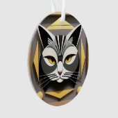 様式化された猫の抽象デザイン オーナメント (正面)