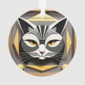 様式化された猫の抽象デザイン オーナメント (裏面)