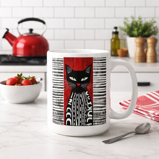 様式化された猫 コーヒーマグカップ