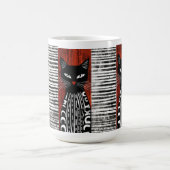 様式化された猫 コーヒーマグカップ (中央)