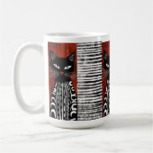 様式化された猫 コーヒーマグカップ (左)