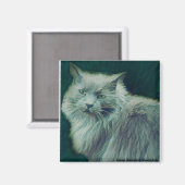 様式化された猫#1グリーンツイグマグネット マグネット (正面/裏面)