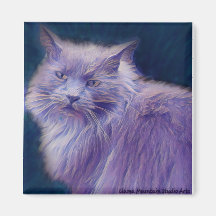 様式化された猫#1パープルツイグマグネット