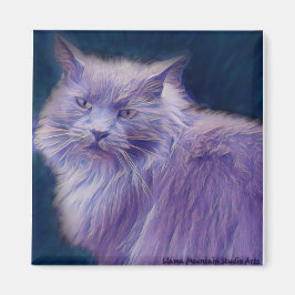 様式化された猫#1パープルツイグマグネット マグネット