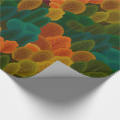 様式化された秋の色の木パターン ラッピングペーパー (角)