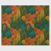 様式化された秋の色の木パターン ラッピングペーパー (フラット)