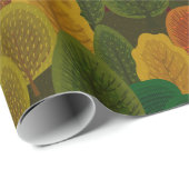 様式化された秋の色の木パターン ラッピングペーパー (ロールコーナー)