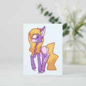 様式化された紫色の漫画ポニーポストカード ポストカード (スタンド正面)