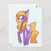 様式化された紫色の漫画ポニーポストカード ポストカード (正面/裏面)