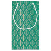 様式化された緑の葉パターン スモールペーパーバッグ (裏面)