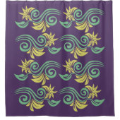 様式化された自然インスパイアカスタムシャワーカーテン シャワーカーテン (正面)