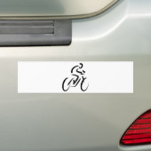 様式化された自転車のシルエット バンパーステッカー (車上)
