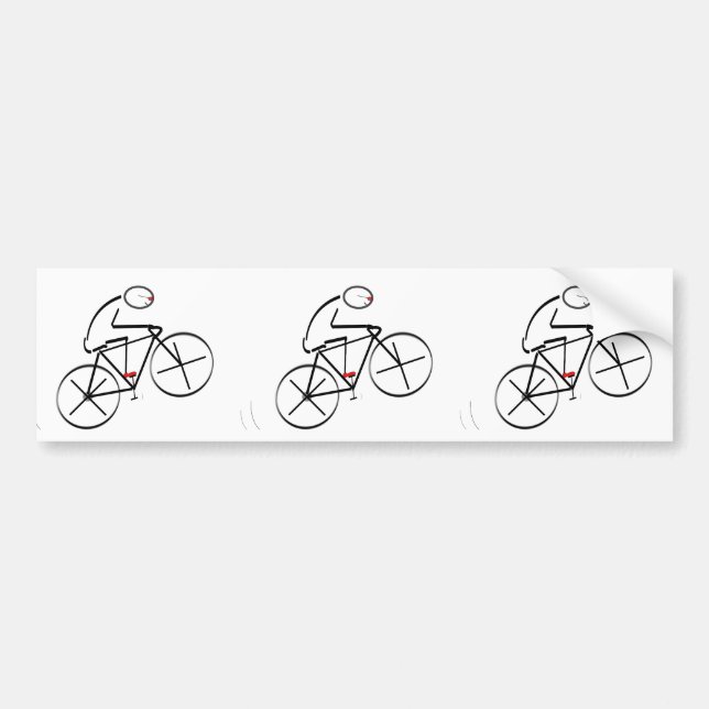 様式化された自転車乗りデザイン バンパーステッカー (正面)