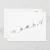 様式化された自転車乗りデザイン ポストカード (正面/裏面)